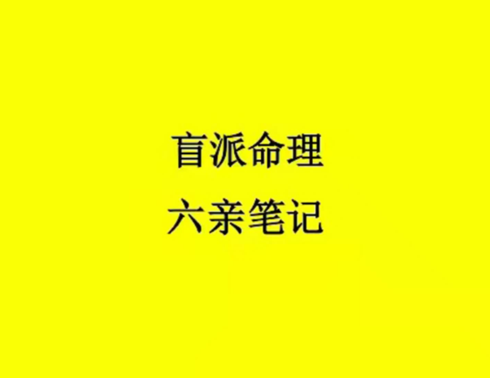 秘传盲派命理六亲笔记电子书1本–百度网盘